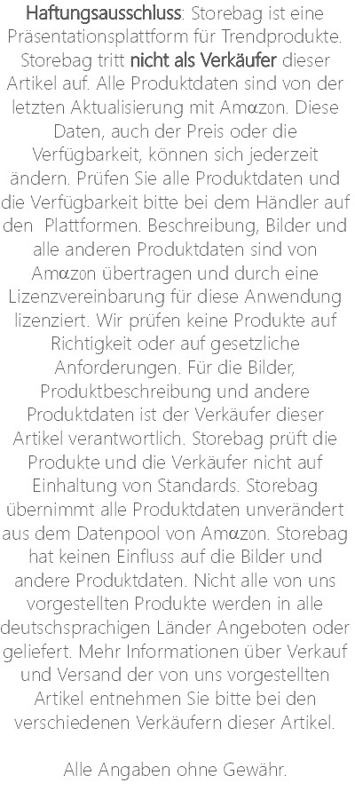 Haftungsausschluss Storebag